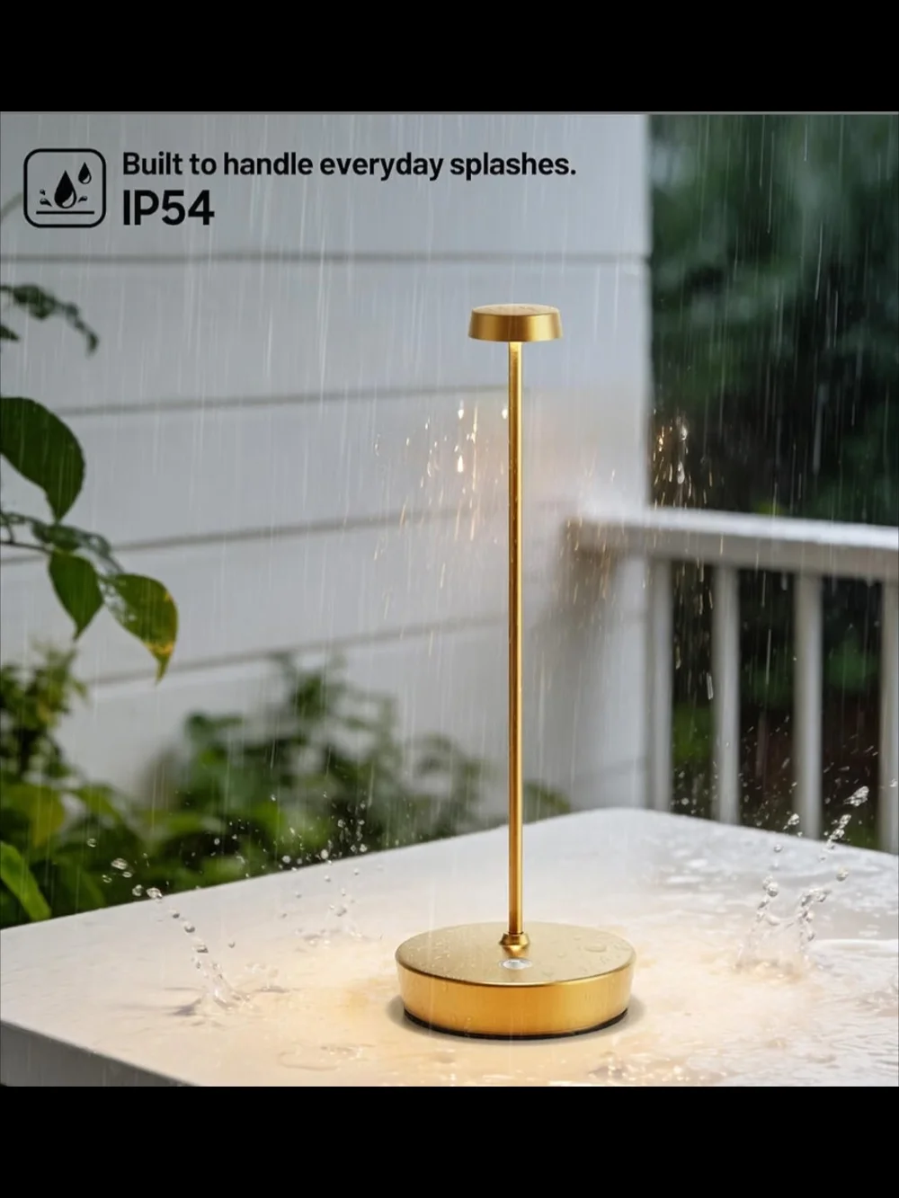 Outdoor Gold Minimalist Table Lamps 1 Pair - New